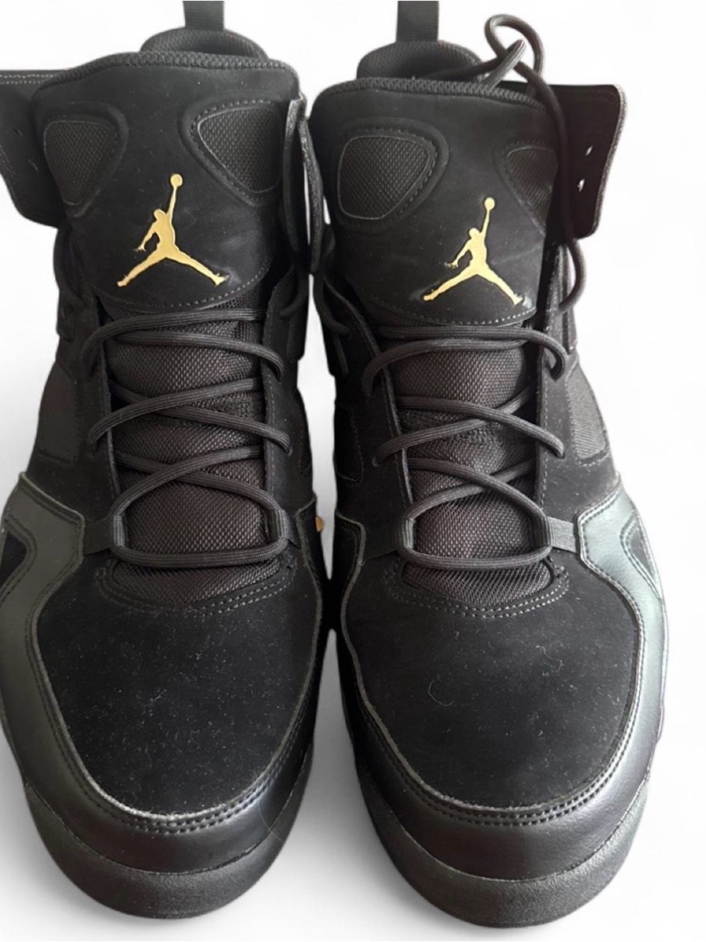 Jordan Black High-Top Sneakers with Gold Jumpman
